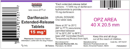 Picture of DARIFENACIN HBR ER 15MG TAB PH RND 30