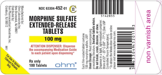 Picture of MORPHINE SULFATE ER 100MG TAB GRY RND 100
