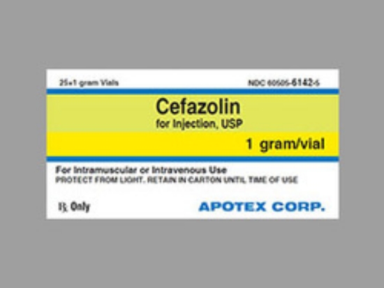 Picture of CEFAZOLIN SODIUM 1GM INJ WH 25CT