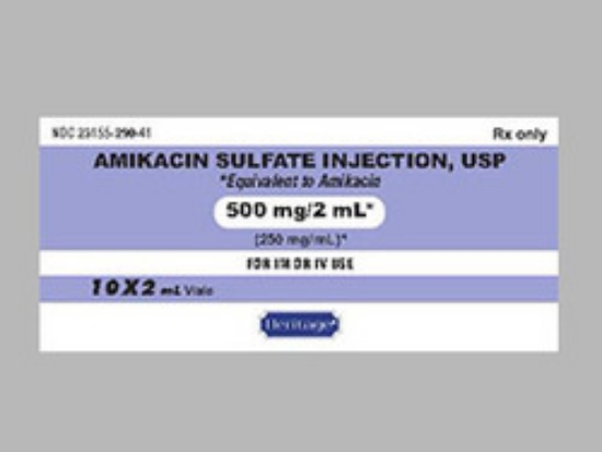 Picture of AMIKACIN SULFATE 500MG/2ML INJ CL 10X2ML