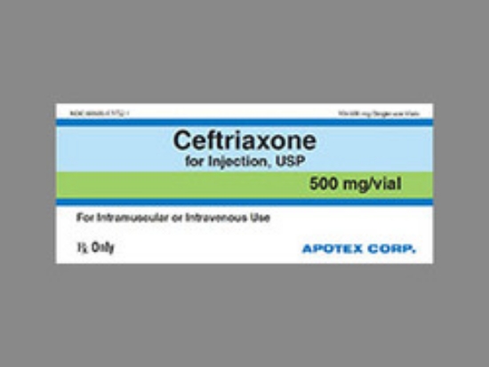Picture of CEFTRIAXONE SODIUM 500MG INJ YL 1X10