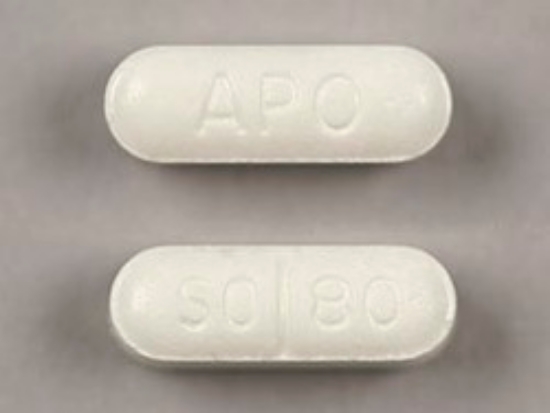 Picture of SOTALOL HCL 80MG TAB WH OBL 100