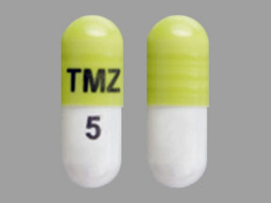 Picture of TEMOZOLOMIDE 5MG CAP WH/GN OBL 5