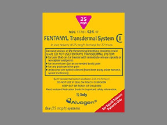 Picture of FENTANYL MATRIX 25MCG/HR TDS CL SQU 5