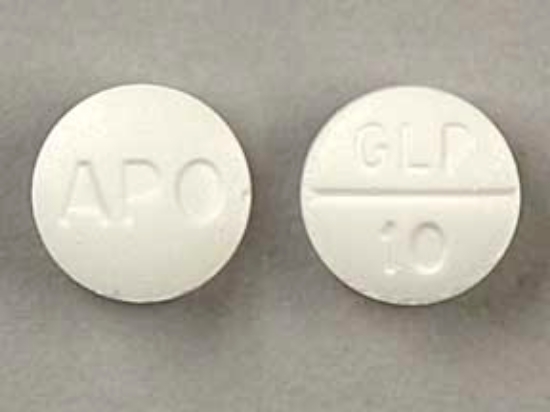 Picture of GLIPIZIDE 10MG TAB WH RND 100