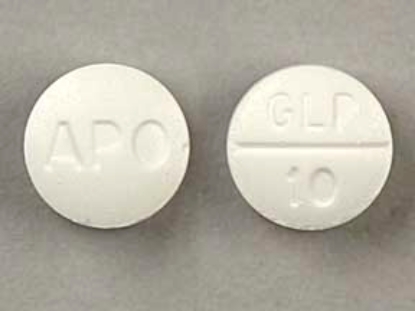 Picture of GLIPIZIDE 10MG TAB WH RND 500