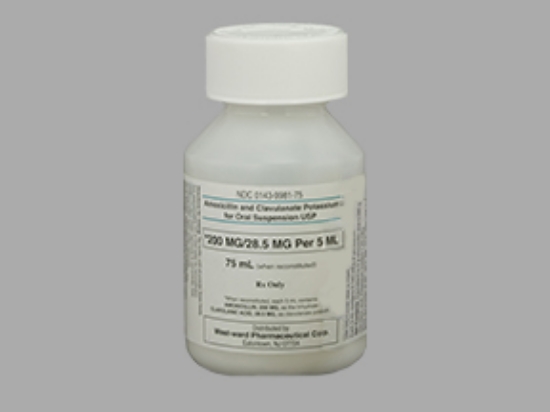 Picture of AMOXICILLIN-CLAV K 200-28.5MG ORAL SUSP 75ML