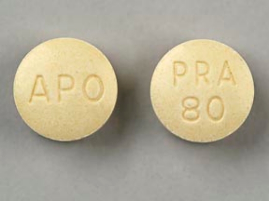 Picture of PRAVASTATIN 80MG TAB WH RND 500