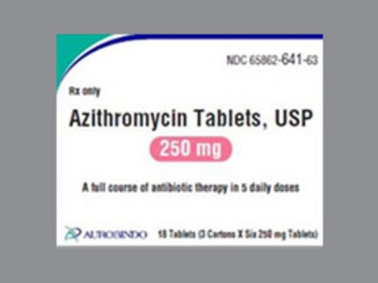 Picture of AZITHROMYCIN 250MG TAB WH OBL 3X6