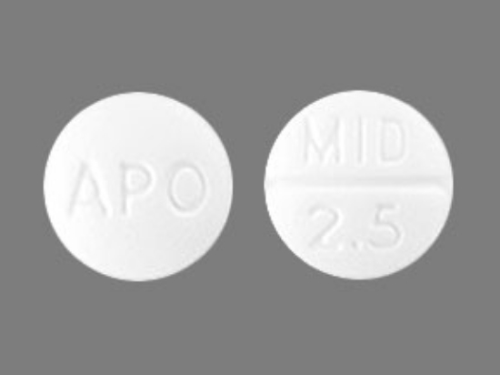 Picture of MIDODRINE HCL 2.5MG TAB WH RND 100