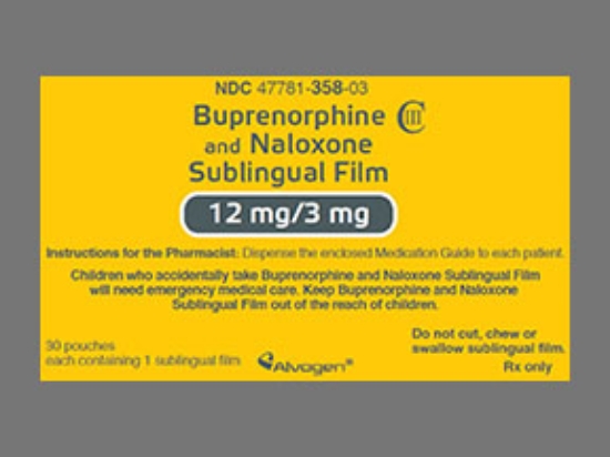 Picture of BUPRENORPHINE NALOXONE 12-3MG FILM 30