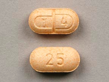 Picture of LEVOTHYROXINE SODIUM 25MCG TAB OR OBL 90