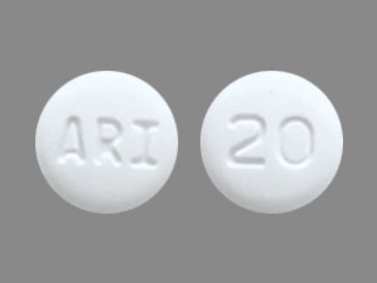 Picture of ARIPIPRAZOLE 20MG TAB WH RND 30