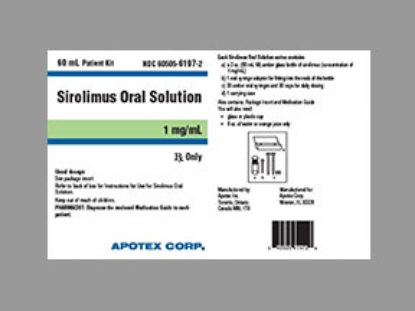 Picture of SIROLIMUS 1MG/ML OS YL WITH APPL 60ML