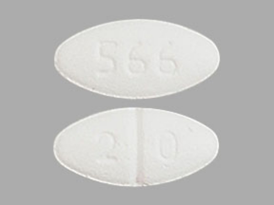 Picture of FLUOXETINE HCL 20MG TAB WH OVL 100