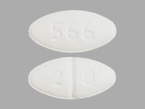 Picture of FLUOXETINE HCL 20MG TAB WH OVL 30