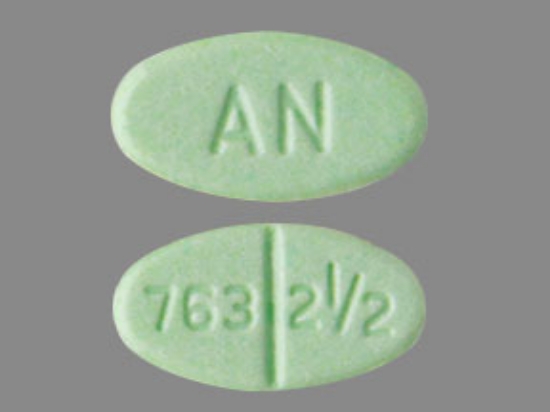 Picture of WARFARIN SODIUM 2.5MG TAB GN OVL 1000