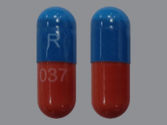 Picture of AMANTADINE HCL 100MG CAP BU/RD 100