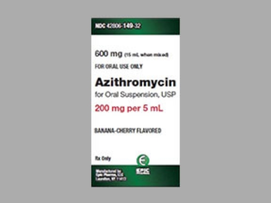 Picture of AZITHROMYCIN 200MG/5ML OS PK 15ML