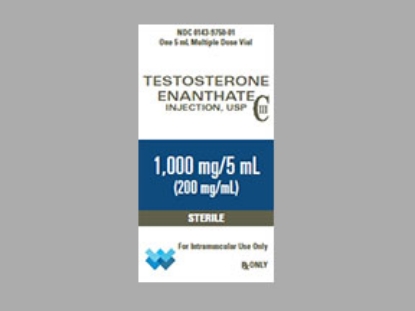 Picture of TESTOSTERONE ENANTHATE 200MG/ML INJ YL 5ML