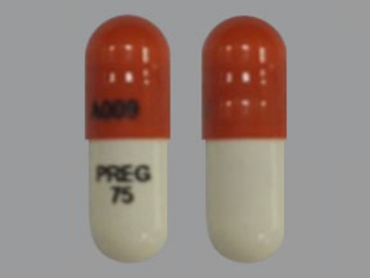 Picture of PREGABALIN 75MG CAP WH OBL 500