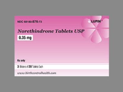 Picture of NORETHINDRONE .35MG TAB YL RND 3X28