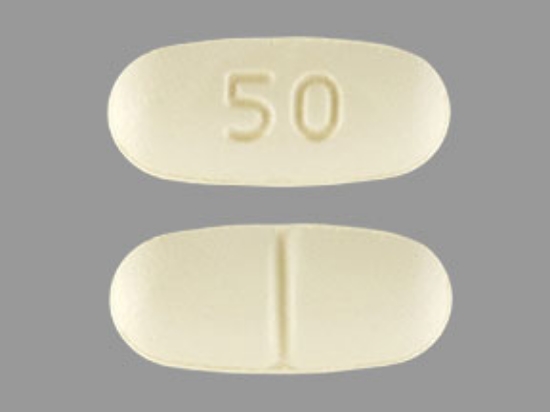 Picture of NALTREXONE HCL 50MG TAB YL OVL 30