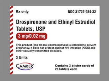 Picture of DROSPIRENONE-ETHINYL 3-0.02MG 3X28