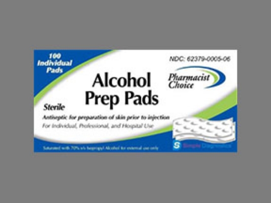 Picture of ALCOHOL PREP 70% PAD WH SQU 100