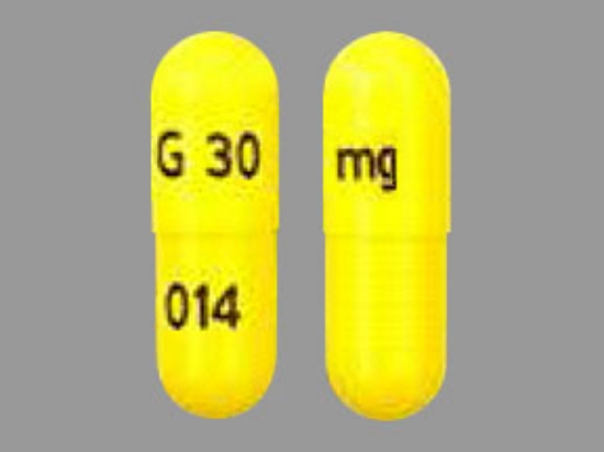 Picture of METHYLPHENIDATE HCL ER 30MG CAP YL OBL 100