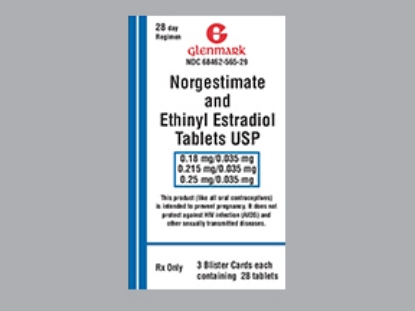 Picture of NORGESTIMATE-ETHINYL ESTR TRI .18-.215-.25 3X28 TB