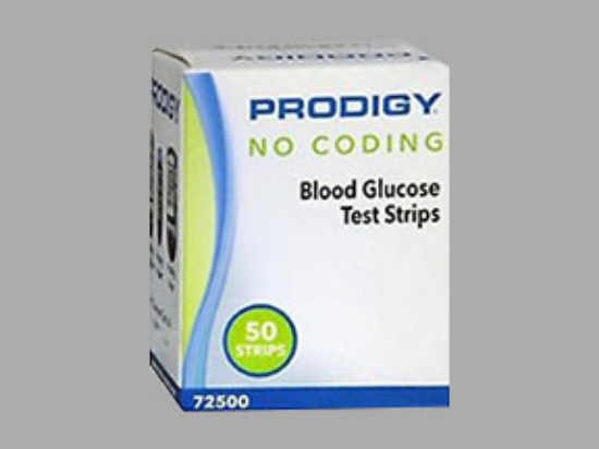 Picture of PRODIGY GLUCOSE NOCODE GLUCOSE STRIP  50