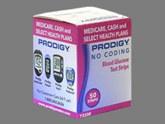 Picture of PRODIGY GLUCOSE STRIPS MEDICARE 50