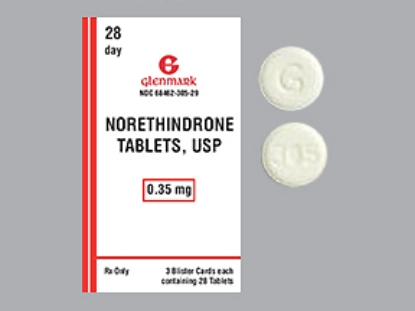 Picture of NORETHINDRONE .35MG OC TAB YLW RND 3X28