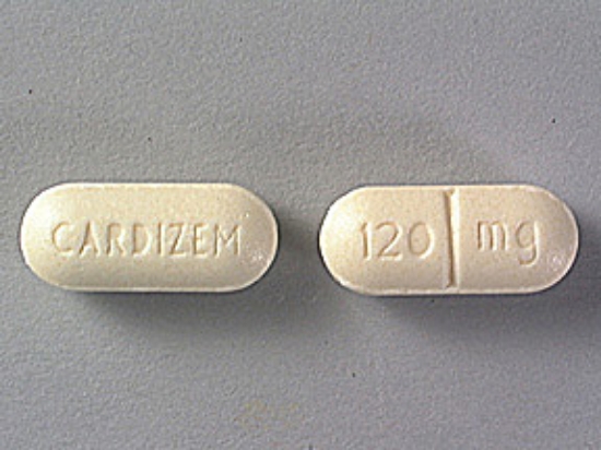 Picture of DILTIAZEM HCL 120MG TAB YLW OBL 100