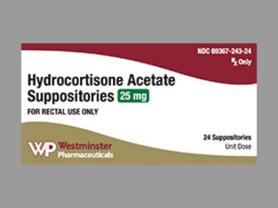 Picture of HYDROCORTISONE 25MG RX SUP 24