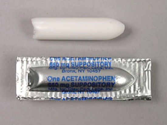 Picture of ACETAMINOPHEN 650MG SUP WH BUL 12