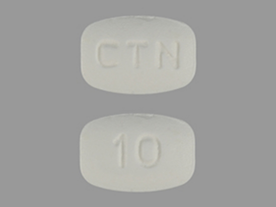 Picture of CETIRIZINE HCL 10MG TAB WH BARREL 100