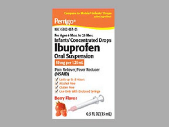 Picture of IBUPROFEN INFANTS CONC 50MG/1.25ML SUS RD 15ML