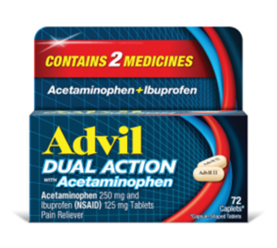 Picture of ADVIL DUAL ACTION W/ACETAMINOPHEN 72