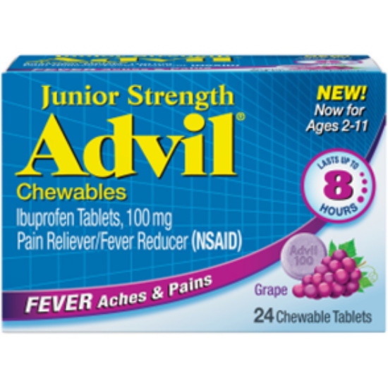 Picture of ADVIL JR CHEWABLE GRAPE 100MG 24