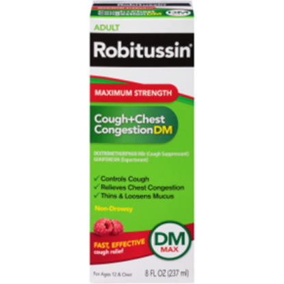 Picture of ROBITUSSIN MAX STR CGH+CHST CON DM 8OZ