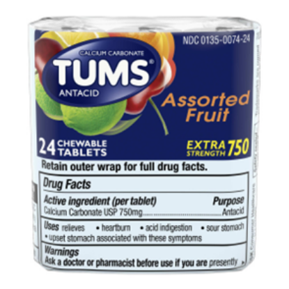 Picture of TUMS EX ASST FRUIT ROLL 3X8 - Alternate NDC