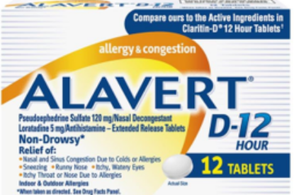 Picture of ALAVERT ERT D-12 HR 12 - Alternate NDC