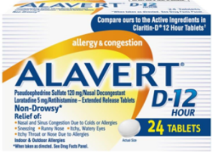 Picture of ALAVERT ERT D-12 HR 24 - Alternate NDC