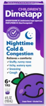 Picture of DIMETAPP CHILD NT COLD & CONGESTION 4OZ - Alternate NDC