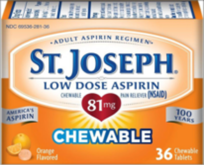 Picture of ST. JOSEPH CHEWABLE ASPIRIN 81MG 36