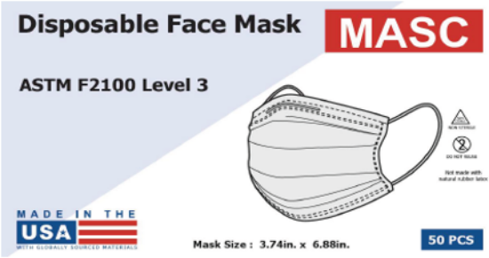Picture of MASK BLACK 3-PLY FACE 50