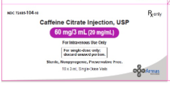 Picture of CAFFEINE CITRATE 60MG/3ML INJ 1VL