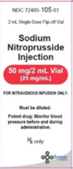 Picture of SODIUM NITROPRUSSIDE 50MG/2ML INJ 2ML